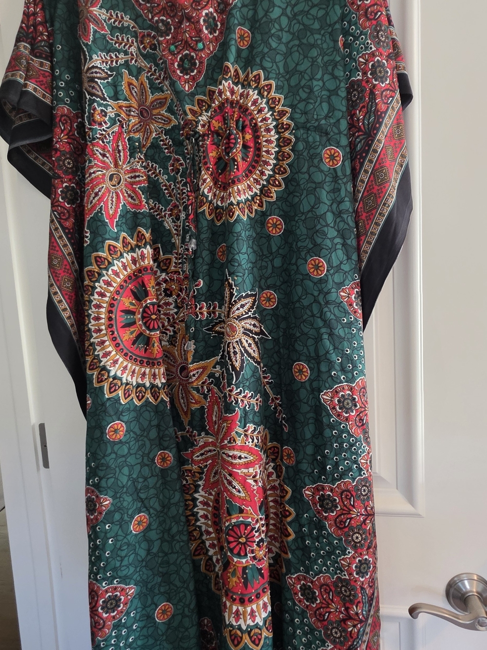 Kaftan - Bohemian- Green & Red Cover Up